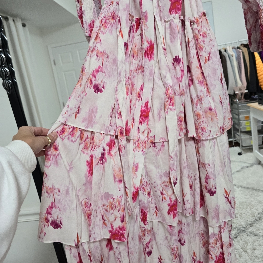 Misa Los Angeles Abigail floral tiered long sleeve maxi dress nwt size S - Picture 9 of 15